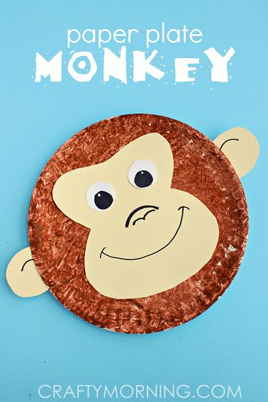 Paper Plate Monkey, Jungle Art Projects, Monkey Craft, Paper Plate Art, Jungle Crafts, Zoo Crafts, Zoo Animal Crafts, Paper Plate Animals, Monkey Crafts