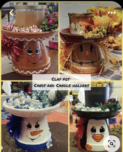 Snowman Theme, Pot Craft, Glass Spider, Spooky October, Terra Cotta Pot Crafts Diy, Idea For Halloween, Christmas Vignettes, Terra Cotta Pot Crafts, Christmas Pots