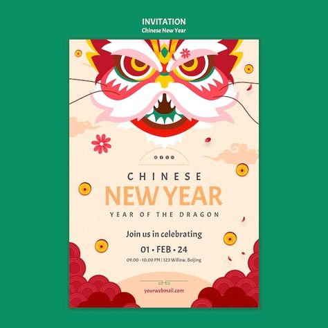 Free PSD chinese new year celebration i... | Free Psd #Freepik #freepsd #fun #holiday #event #celebration Chinese New Year Pubmat, Chinese New Year Card Design, Chinese New Year Invitation, Cny Poster, New Year Invitation, New Year Card Design, Chinese New Year Celebration, Autobiography Books, Chinese New Year Poster