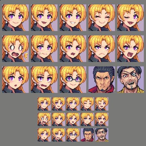 Pixel Art Face Expressions, Pixel Art Portrait Tutorial, Pixel Art Face, Pixel Art Character Design, Pixel Art Portrait, Drawing Models, Portrait Tutorial, Pixel Characters, Pixel Animation