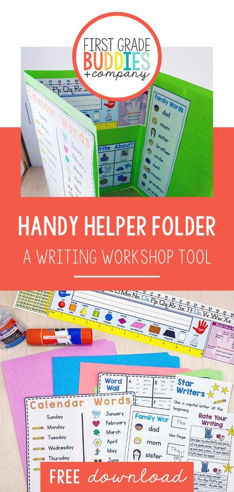 The Handy Helper Folder is a very useful tool in our classrooms for independent work times. It's one of our most favorite classroom tools! We're sharing with you how we make our folders and the pages we like to glue on our folders. Check it out! Privacy Folders, Fun Classroom Ideas, Work Folders, 1st Grade Ideas, Primary Writing, Writing Folders, 1st Grade Classroom, 2nd Grade Writing, Clever Classroom