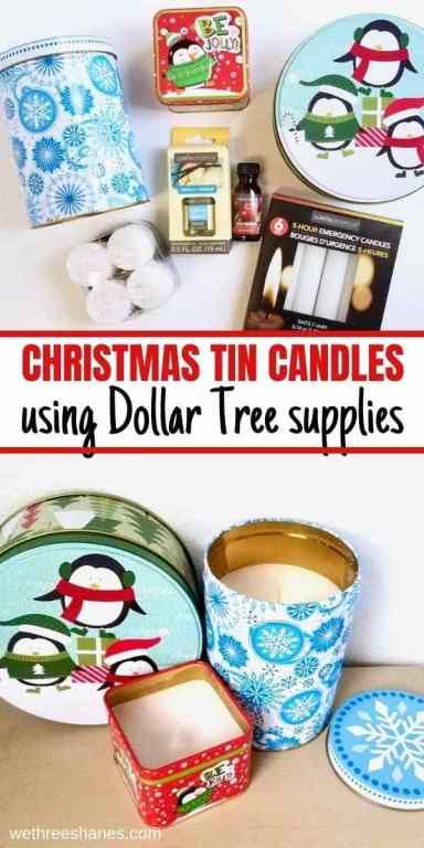 Dollar Tree Candle Crafts Christmas, Dollar Store Candles Diy, Dollar Tree Christmas Candles, Dollar Tree Candle Crafts, Dollar Tree Diy Candle, Homemade Christmas Candles, Diy Candle Gift, Dollar Tree Candles, Diy Christmas Cookies