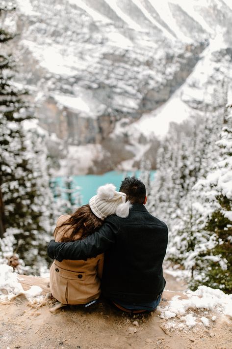 Snow Engagement Photos, Lake Engagement Photos, Mountain Engagement Photos, Moraine Lake, Mountain Engagement, Lake Louise, Christmas Movie, Banff National Park, Narnia