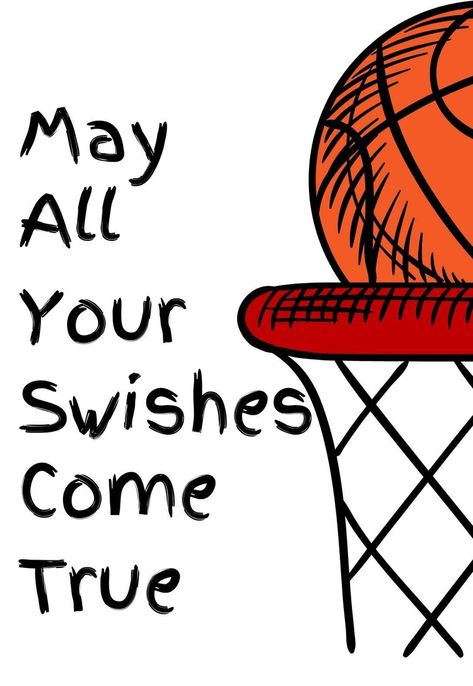 Happy Birthday Basketball, Basketball Birthday Cards, Happy Birthday 19, Printable Birthday Cards, Free Printable Birthday Cards, Birthday Cards To Print, Printable Sports, Happy Birthday 18th, Happy Birthday Printable