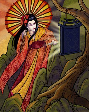 Amaterasu’s themes are the sun, tradition, unity, blessings, community, and kinship. Her symbols are a mirror, gold or yellow items. Amaterasu is unique among Goddesses, being one of the few females to personify the sun... Amaterasu Goddess, Goddess Amaterasu, Amaterasu Omikami, Goddess Images, Yamata No Orochi, Japanese Goddess, Sun Goddess, Japanese Mythology, Ancient Paintings