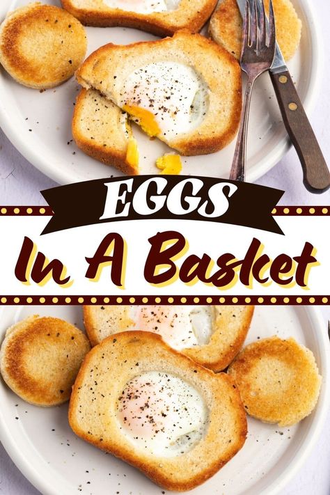 Try this eggs in a basket recipe if you need a quick and tasty breakfast. It's super easy, and I love that you can dip the extra bread in the gooey yolk! Egg Recipes Easy, Red Beans And Rice Recipe Crockpot, Egg In A Basket, Food Recipes For Breakfast, Red Beans And Rice Recipe, Eggs In A Basket, Muffins Breakfast, Brunch Casserole, Red Beans And Rice