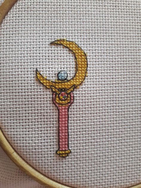 Moon Cross Stitch Pattern, Moon Cross Stitch, Magical Items, Star Wand, Cross Stitching, Cross Stitch Art, Cross Stitch Designs, Cross Stitch Pattern, Cross Stitch Embroidery