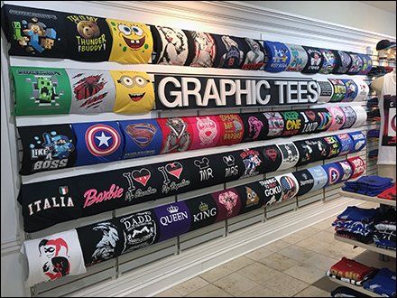 Fold Tshirts, Print Shop Design, T Shirt Display, Clothing Store Displays, Tshirt Display, Store Window Displays, Shirt Display, Store Layout, Retail Signs