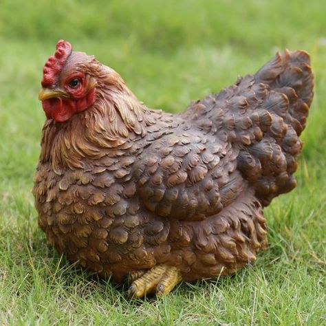 You'll love the Squatting Hen Statue at Wayfair - Great Deals on all Outdoor products with Free Shipping on most stuff, even the big stuff. Decorative Stepping Stones, Garden Animal Statues, Rooster Statue, Metal Rooster, Lawn Ornament, Rooster Decor, Garden Shrubs, Garden Animals, Chickens And Roosters