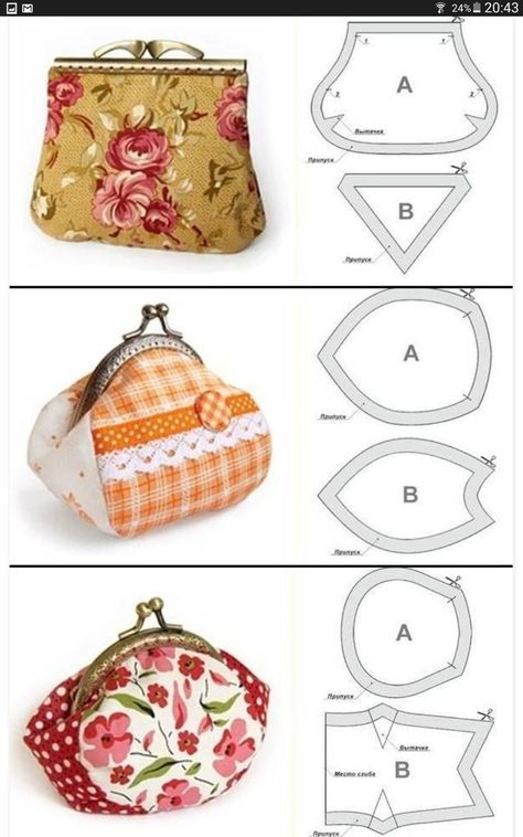 Leather Purse Pattern, Diy Coin Purse, Coin Purse Pattern, Coin Purse Tutorial, Types Of Purses, Purse Sewing Patterns, Cute Coin Purse, Diy Bag Designs, Diy Bags Patterns