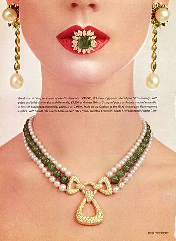 Cartier & Graff (Jewels) 1978 Photo David Montgomery David Montgomery, Jewellery Ads, Jewellery Advertising, Jewelry Advertising, Jewelry Ad, 1970s Jewelry, Jewelry Shoot, Cartier Necklace, Lauren Hutton