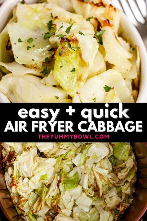 Air Fryer cabbage is a versatile dish that can be served as a side dish, a main course, or as a healthy snack. It is an excellent source of vitamins and minerals, making it a great nutritious addition to your diet. Cabbage In The Air Fryer, Air Fryer Cabbage And Onions, Cabbage Air Fryer Recipe, Air Fryer Cabbage Recipes, Cabbage Air Fryer, Airfryer Cabbage, Air Fry Cabbage, Air Fried Cabbage, Air Fryer Cabbage