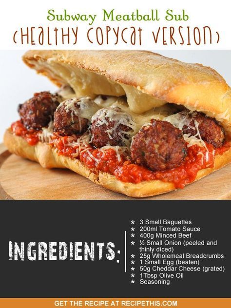 Subway Meatball Sub (healthy copycat version) Subway Meatball Sub Recipe, Meatball Sandwich Casserole, Meatball Sub Recipe, Philips Air Fryer, Meatball Sub, Meatball Sandwich, Meatball Subs, Meatball Recipes, The One And Only