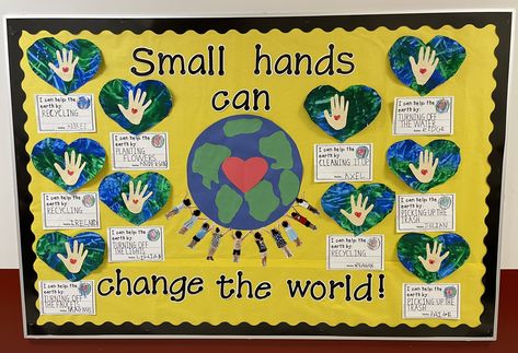 Save Earth Bulletin Board Ideas, Earth Day Quotes For Kids, World Changers Bulletin Boards, Earth Day Bulletin Board Ideas Preschool, Earth Bulletin Board Ideas, Eco School Ideas, Social Emotional Bulletin Board Ideas, Earth Day Bulletin Board Ideas, Earth Day Preschool Activities