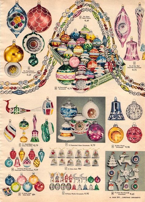 Retro Christmas Decorations, Shiny Brite Ornaments, Antique Christmas Ornaments, Christmas Ad, Shiny Brite, Christmas Catalogs, Chic Christmas, Christmas Poster, Old Fashioned Christmas