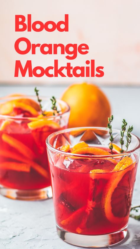 Blood Orange Mocktails Twilight Mocktails, Blood Orange Mocktail Recipes, Blood Orange Mocktail, Orange Mocktail Recipes, Twilight Cocktails, Orange Mocktail, Blood Orange Recipes, Ginger Fizz, Mocktail Drinks