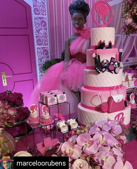 Barbie Tea Party, Barbie Party Decorations, Doll Party, Barbie Party, Black Barbie, Black Doll, Baby Fever, Diaper Cake, Kids Party