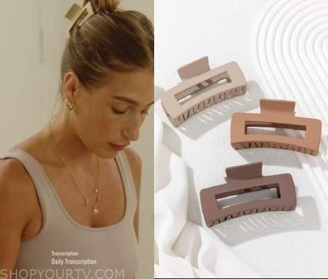 Summer House: Season 7 Episode 8 Amanda's Beige Rectangle Hair Claw Clip Where To Buy Clothes, Hair Claws & Clips, Claw Clip, Hair Claw, Summer House, Hair