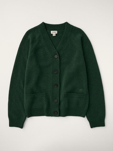 Designer fashion, Seoul-fully created | W Concept Green Knitted Cardigan, Dark Green Cardigan, Versatile Cardigan, In My Arms, Cardigan Green, Cold Fits, Wardrobe Planning, Fashion Cover, Wool Clothing