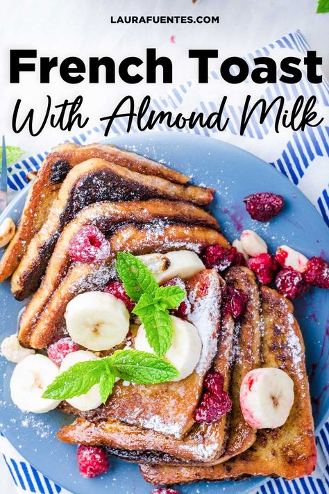 Learn how to make epic French toast with almond milk with this easy and delicious recipe. Almond Milk French Toast, Homemade Brunch, Toast For Breakfast, French Toast Ingredients, Make Almond Milk, Classic French Toast, Cinnamon Raisin Bread, Make French Toast, Blueberry Syrup