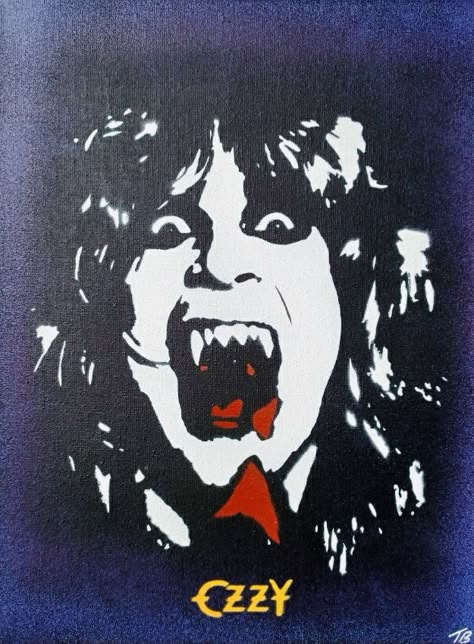 9x12” painting of Ozzy Osbourne Ozzy Osbourne Silhouette, Ozzy Osbourne Painting, Ozzy Osbourne Drawing, Ozzy Osbourne Logo, Prince Of Darkness, Cowboy Art, Pumpkin Ideas, Ozzy Osbourne, School Tattoo