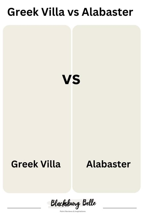 White is the go-to color for a fresh and chic interior. But it might be a challenging color to choose. It has a plethora of intriguing shades, especially with the warm-toned creams that have been a favourite for a while. It is definitely not easier when your options are Greek Villa vs Alabaster. They are two amazingly warm off-whites that do well in a room so it is often harder to choose one. Alabaster Vs Natural Choice, Greek Villa Vs Alabaster Sherwin Williams, Greek Design Interior, Alabaster Vs Greek Villa, Greek Villa Vs Alabaster, Sw Greek Villa, Alabaster Paint, Greek Villa Sherwin Williams, House Interior Paint