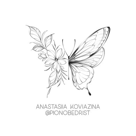 The Beautiful Meaning Behind Butterfly Tattoos | by Anastasiia Koviazina | Medium Mariposa Flower Tattoo, Butterfly Flower Design, Butterfly Flowers Tattoo Design, Butterful Tattoo, Flash Tattoo Borboleta, Butterfly Flower Tattoo Design, Butterfly Design Tattoo, Flowers Butterfly Tattoo, Creative Butterfly Tattoo