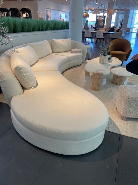 Round Couches Curved Sofa, Curved Couches, Living Room Furniture Trends, Semi Circle Sofa, Curve Sofa, Circle Sofa, Curved Sofas, Curved Couch, Organic Sofa