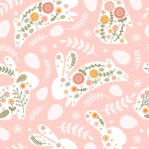 Premium Vector | Seamless pattern with easter eggs rabbit and flowers in flat style illustration with silhouettes hares and eggs in pastel colors for fabric wallpaper and textiles vector Blue Business Card Design, Rabbit And Flowers, White Business Card Design, Happy Easter Wallpaper, Business Card Icons, Yellow Business Card, Blue Business Card, Easter Nail Art, Rabbit Illustration