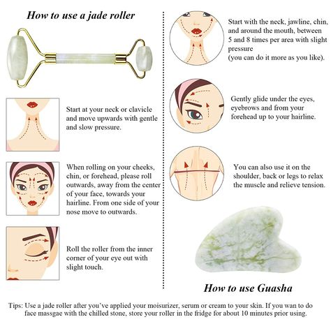 #jaderoller #facialmassage #skincare #beautybliss #selfcare #antiaging #radiantskin #pamperyourself #skincaretutorial #skincaretips Face Jade Roller, Redness Reducing Skin Care, Face Roller And Gua Sha, Electric Face Cleansing Brush, Beauty Skincare Tools, Roller And Gua Sha, Gua Sha Set, Facial Scrubber, Massage Face