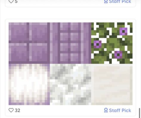 Minecraft Lavender Field, Minecraft Color Pallets, Minecraft Color Palette, Minecraft Palettes, Minecraft Block Palette, Block Pallets, Minecraft Brick, Minecraft Blocks, Minecraft Banner Designs