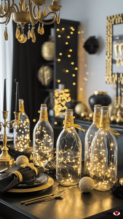 nye diy decor Nye Diy Decorations, New Years Eve Party Table Decorations, Nye Party Decorations Diy, New Years Diy Decorations, New Years Home Decor, New Year’s Eve Table Decor Party, New Year’s Eve At Home, New Years Decoration Ideas Home, Diy Nye Decorations