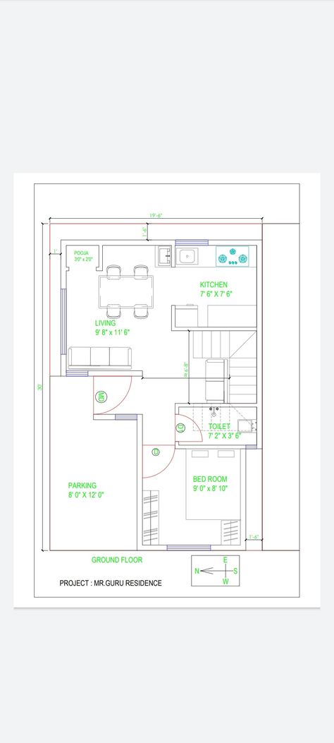 Simple and best house plan for west facing 22x35 House Plan, West Facing Plan, 20×30 House Plan, West Facing House Plan, 20x30 House Plans, West Facing House, House Plan, House Plans, Floor Plans