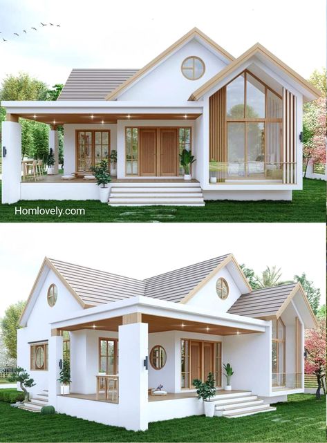 Home Designing, Small House Design Exterior, Building House Plans Designs, Casas The Sims 4, Farmhouse Porch, Model House Plan, Minimal House Design, Small House Design Plans, Architectural House Plans