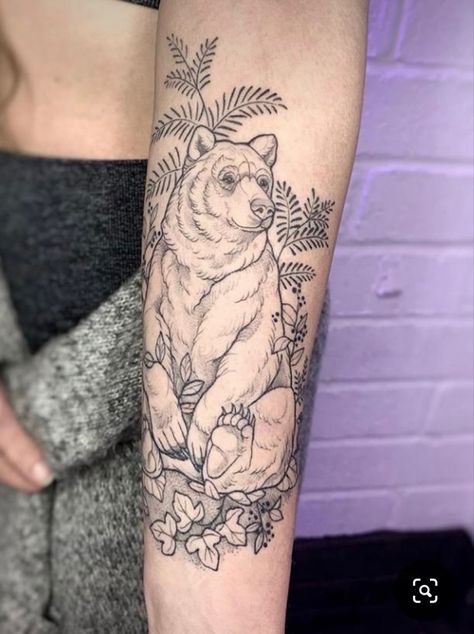 Mumma Tattoo, Natur Tattoo Arm, Healed Tattoo, Bear Tattoo Designs, Bear Tattoos, Bear Tattoo, Baby Tattoos, Nature Tattoos, Tattoo Design Drawings