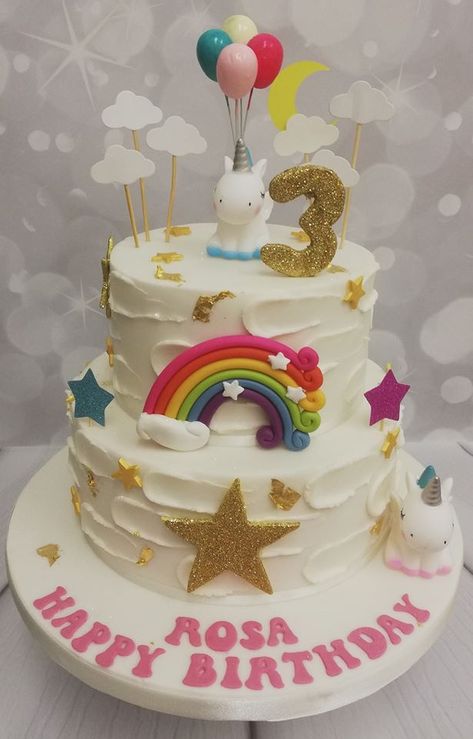 2 Tier Cake For Girl, Two Tier Unicorn Birthday Cake, Unicorn Tiered Birthday Cake, Unicorn Two Tier Cake, Two Tiered Unicorn Cake, Unicorn Top, Cake For Kids, Unicorn Single Tier Cake, Unicorn Eating Cake Birthday Cake