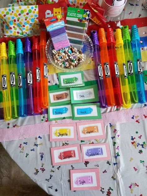 Matilda Party Favors, Crayola Theme Party, Crayola Birthday Party Ideas, Crayola Party Ideas, Crayola Themed Birthday Party, Crayola Birthday Party Decorations, Color Crew Birthday Party, Color Party Decorations For Adults, Color Crew Birthday Party Ideas