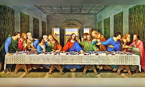 La historia de supervivencia de “La Última Cena” de Da Vinci – Plumas Atómicas Last Supper Painting, The Last Supper Painting, Easter Wall Art, Maundy Thursday, Istoria Artei, Most Famous Paintings, The Last Supper, Dan Brown, History Painting