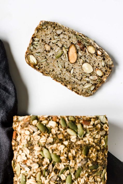 Vegan Nut and Seed Bread — Nourished by Nutrition Seed Cycling Recipes, Nut And Seed Bread, Seeded Bread Recipes, Seed Cycling, Deliciously Ella, Seed Bread, Baking Bread Recipes, Healthy Bread, Oil Free Vegan