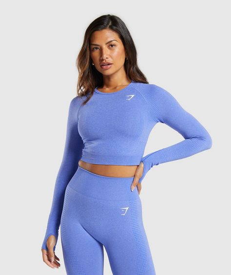 Gymshark Vital Seamless 2.0 Crop Top - Warm Taupe Marl | Gymshark Gym Shark Set, Gym Shark Leggings, Workout Leggings Outfit, Athletic Dresses, Gymshark Vital Seamless, Seamless Crop Top, Gym Shark, Gym Clothes Women, Gym Clothing