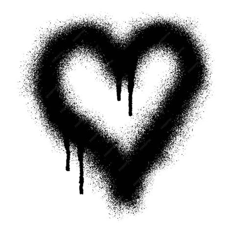 Premium Vector | Graffiti heart icon with black spray paint. vector illustration Graphic Design White Space, Graphic Heart Design, Y2k Black Symbols, Rebrand Aesthetic, Spray Paint Hearts, Heart Logo Design Ideas, Y2k Vector, Spray Paint Shirt, Black Heart Tattoo