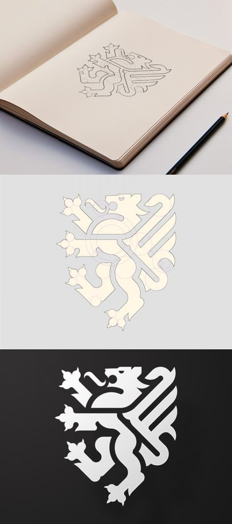 Heraldic logo design - QxDesign Studio, Cambridge Heraldry Design Symbols, Lion Logo Design, Heraldic Logo, Personal Logo Inspiration, Fencing Club, Heraldry Design, Business Card Logo Design, Logo Design Love, Coats Of Arms