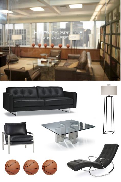 So your husband thinks he's Harvey Specter? A Suits-inspired home office. Law Office Design, Executive Office Design, Specter Suits, Law Office Decor, Lawyer Office, Diy Office Decor, Modern Office Decor, Harvey Specter, Office Designs