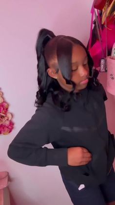 Weave Ponytails With Bangs, Knotless Braid Hairstyles, Low Bun Hair, Cute Weave Hairstyles, Knotless Braid, Black Kids Braids Hairstyles, Bangs Ponytail, High Ponytail Hairstyles