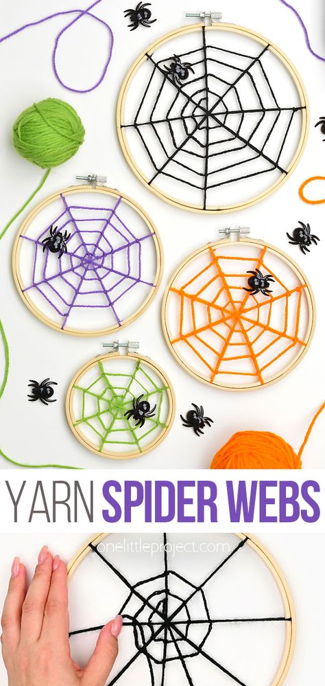 Yarn Spider Web Craft | How to Make a Spider Web from Yarn Halloween Dream Catcher, Spider Web Craft, Spider Web Wreath, Halloween Yarn, Diy Pumpkins Crafts, Fairy Tale Crafts, Room Parent, Spider Crafts, Monster Crafts