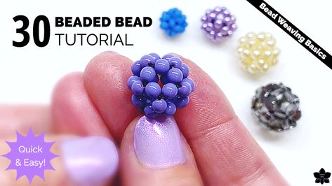 Easy Beading Tutorials, Free Beading Tutorials, Beaded Necklace Tutorial, Beaded Bead, Bead Weaving Tutorials, Weaving Tutorial, Beaded Beads, Beaded Boxes, Bee Crafts