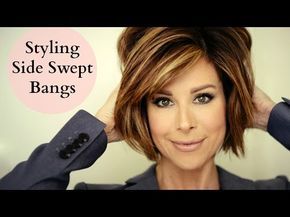 Short Bob Women, Styling Bangs Tutorial, Short Hair Blowout, Women With Curly Hair, Easy Short Hairstyles, Dominique Sachse, Parting Hair, Bangs Tutorial, Side Bangs Hairstyles