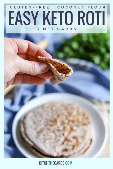 Keto Roti, Coconut Flour Tortillas, Keto Curry, Keto Tortillas, Coconut Flour Recipes, Low Carb Low Fat Recipes, Roti Recipe, Boiled Egg Diet Plan, Butter Chicken Recipe