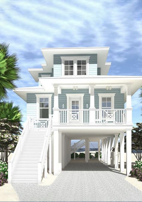 Coastal Bloxburg, Beach House Layout, Beach Style House Plans, Beach Style House, Bloxburg Beach House, Beach House Room, Small Beach Houses, Two Story House Design, Blox Burg