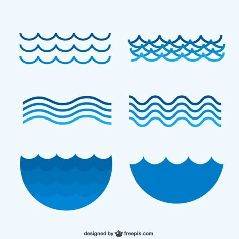 Sea waves collection Free Vector | Premium Vector #Freepik #vector #water #icon #wave #blue Shark Silhouette, Waves Vector, Waves Logo, Affinity Designer, Pen Tool, Sea Waves, Instagram Story Template, Wave Pattern, 로고 디자인